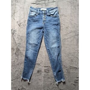 KanCan Signature Button Fly Skinny Distressed Jeans Women's Size 25 Medium Wash